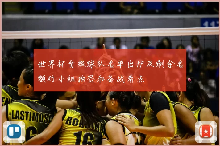 世界杯晋级球队名单出炉及剩余名额对小组抽签和备战看点